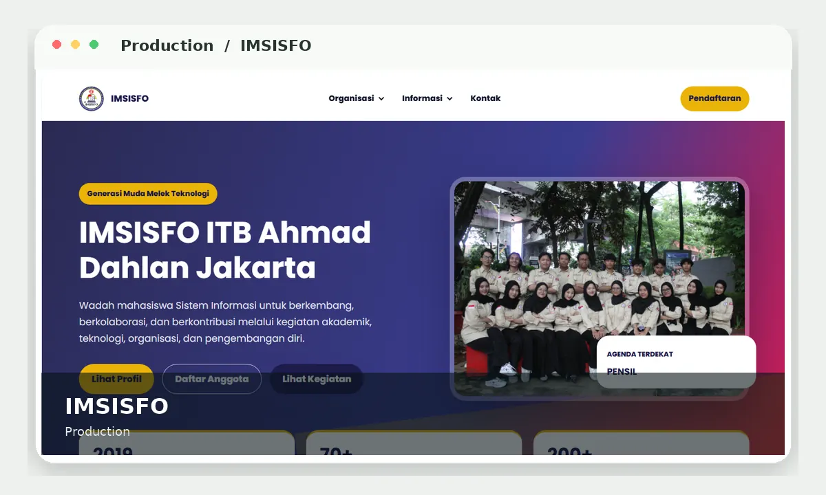 IMSISFO ITB Ahmad Dahlan interface