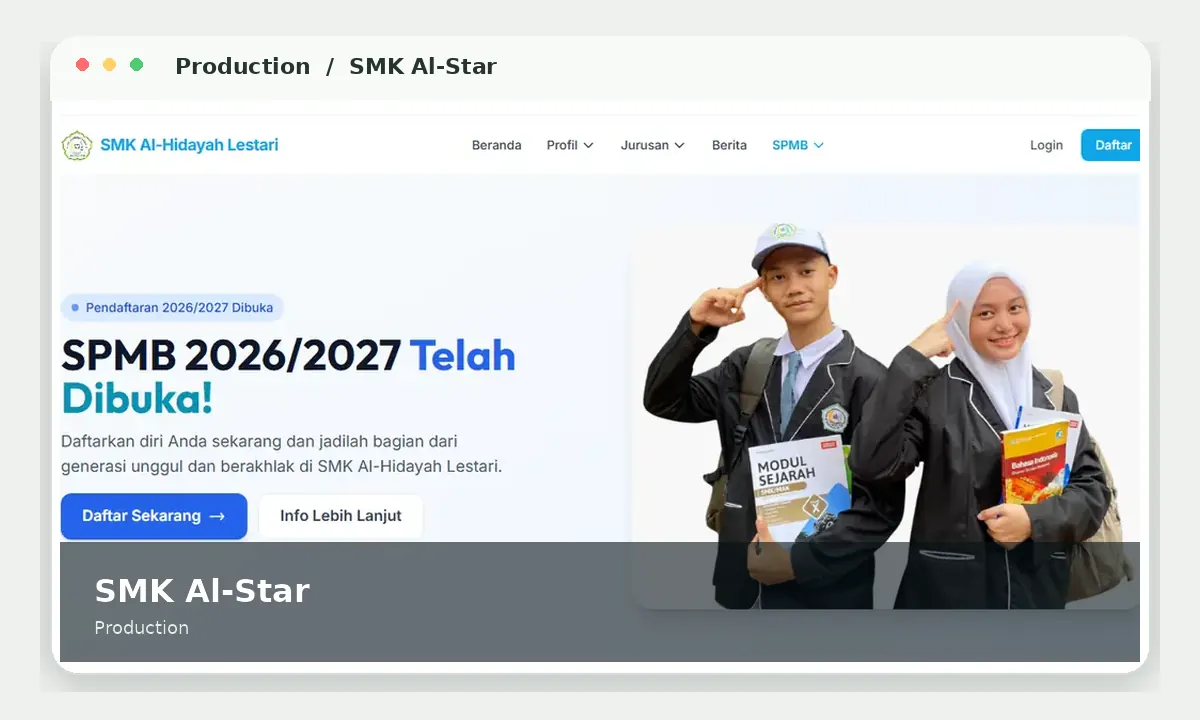 SMK Al-Hidayah Lestari interface