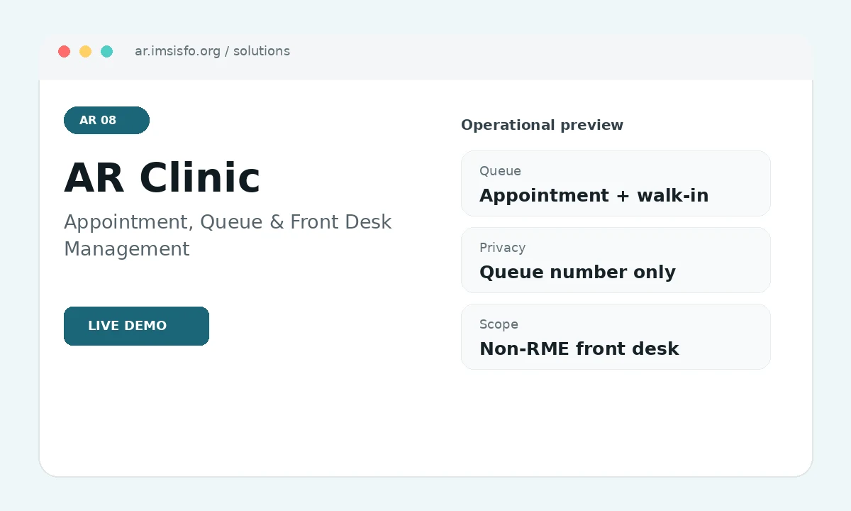 AR Clinic real project interface