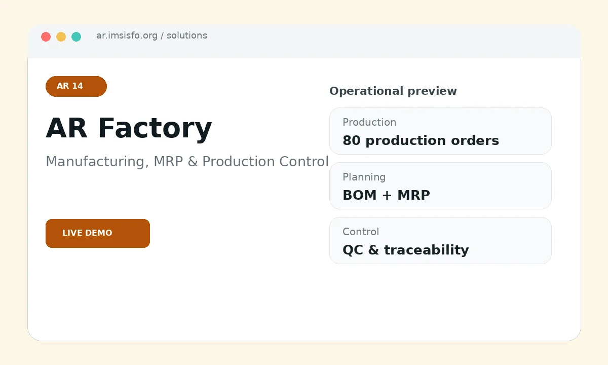 AR Factory real project interface
