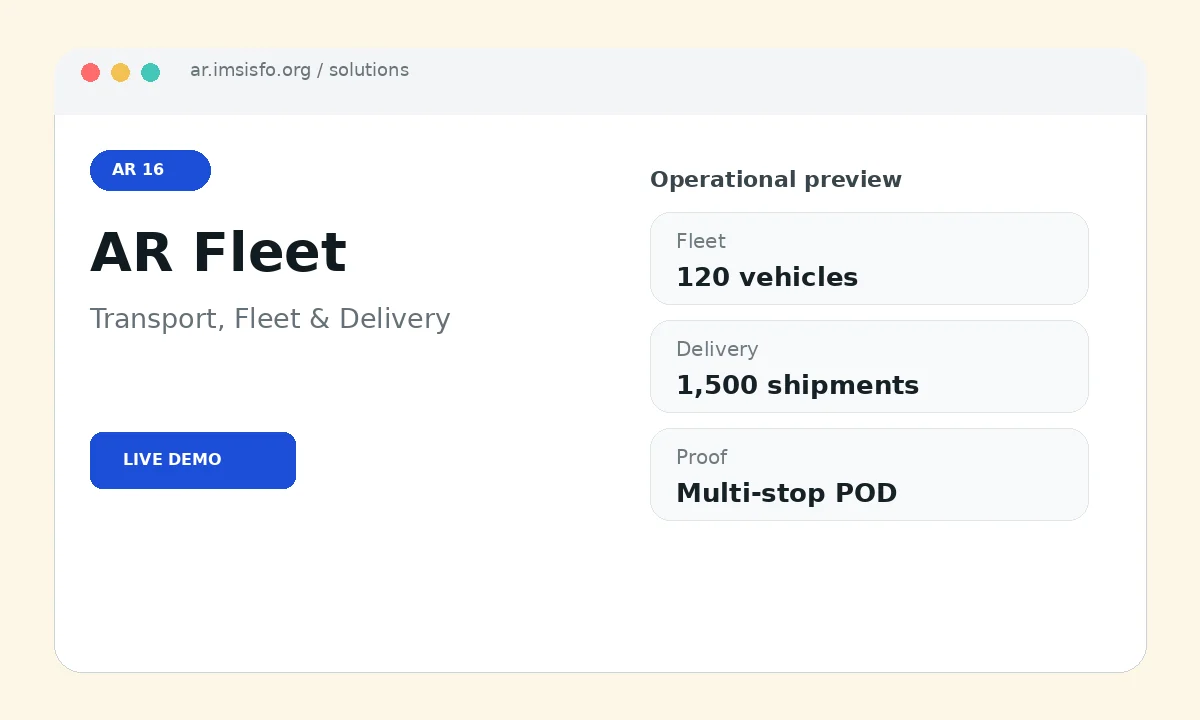 AR Fleet real project interface
