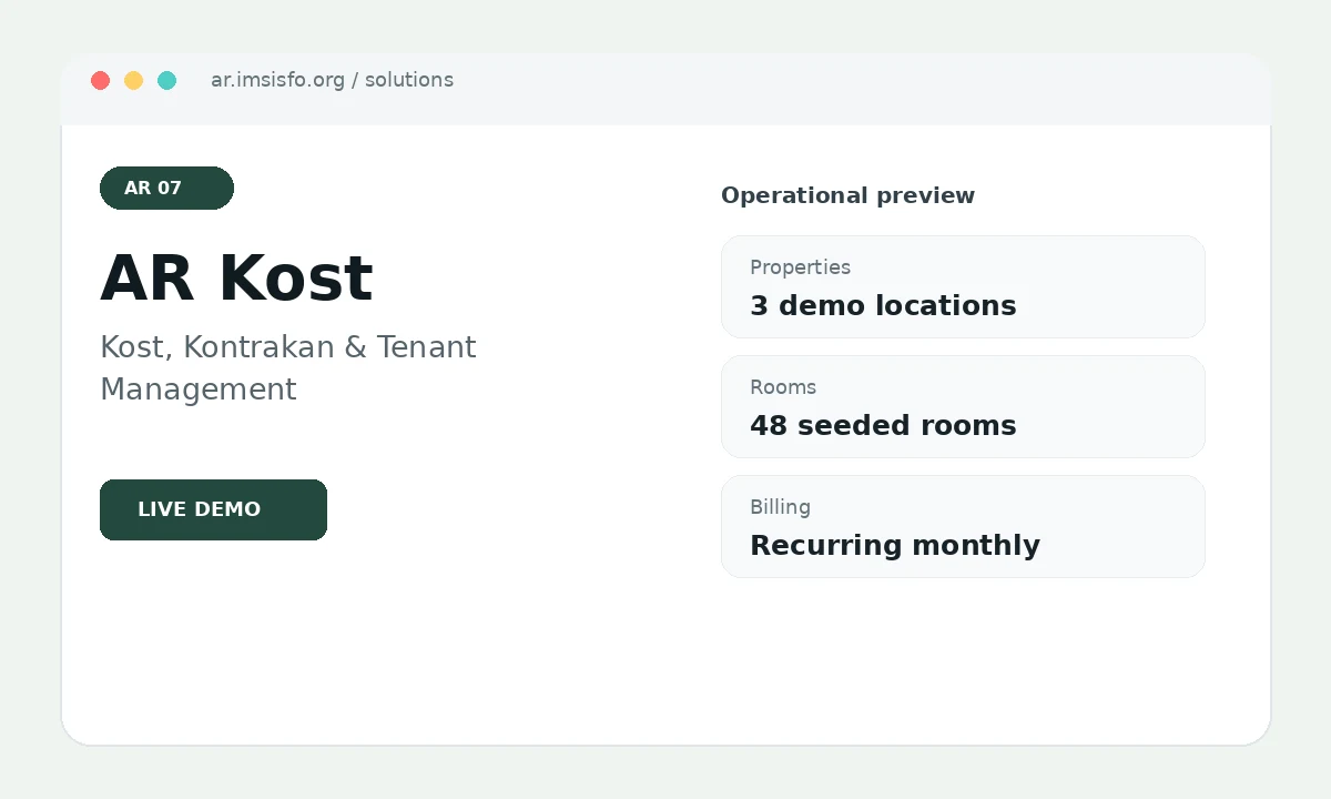 AR Kost real project interface
