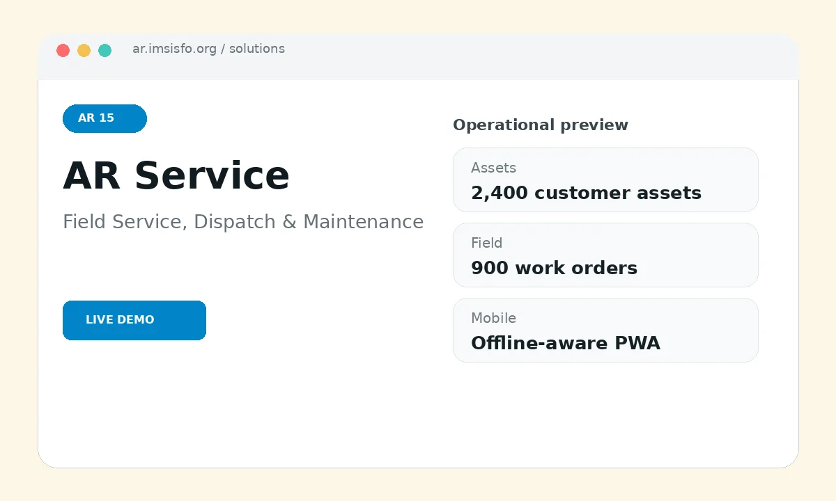 AR Service real project interface